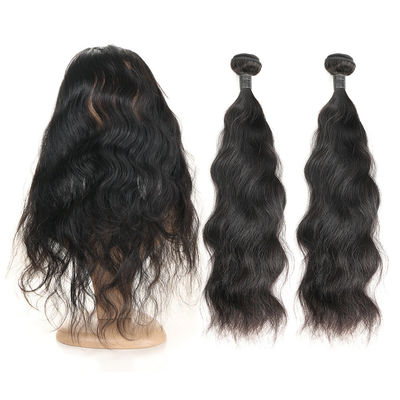Chine Authentique lissez 360 2 paquets bouclés brésiliens frontaux de cheveux humains de Vierge fournisseur