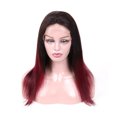 Chine Perruques véritables de dentelle de cheveux de Vierge, noires aux cheveux rouges de perruques de dentelle de Remy fournisseur