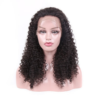 Chine Vraies perruques de dentelle de cheveux de Vierge de noir de jais, 100 bouclés frisés de pleines perruques humaines de dentelle fournisseur