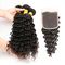 Prolongements brésiliens de cheveux de Vierge noire naturelle, 4 paquets de cheveux brésiliens fournisseur