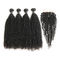 4 paquets de paquets péruviens de cheveux de Vierge avec la longueur adaptée aux besoins du client par fermeture fournisseur